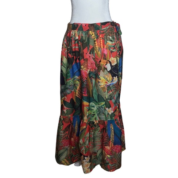 Rachel Zoe Tropical Maxi Skirt | Jungle Print | Size M | Boho Resortwear - Picture 1 of 9